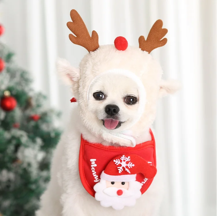 2021 Autumn And Winter Warm Headgear Christmas Pet Headgear Wholesale Pet Dog Cat Headgear