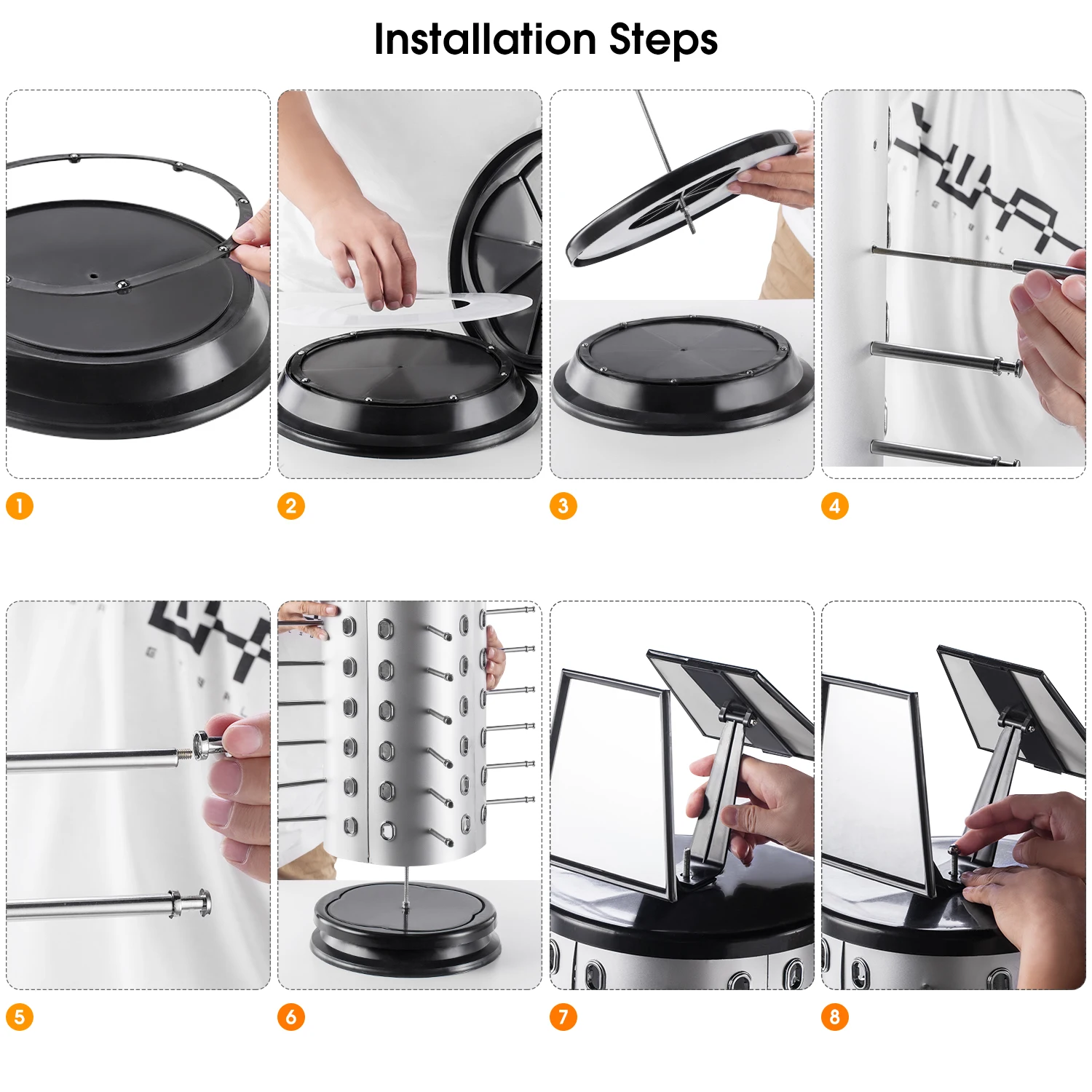 Direct Wholesale Rotating Storage With Mirror 40 Stylish Sunglasses Display Stand Counter Transparent