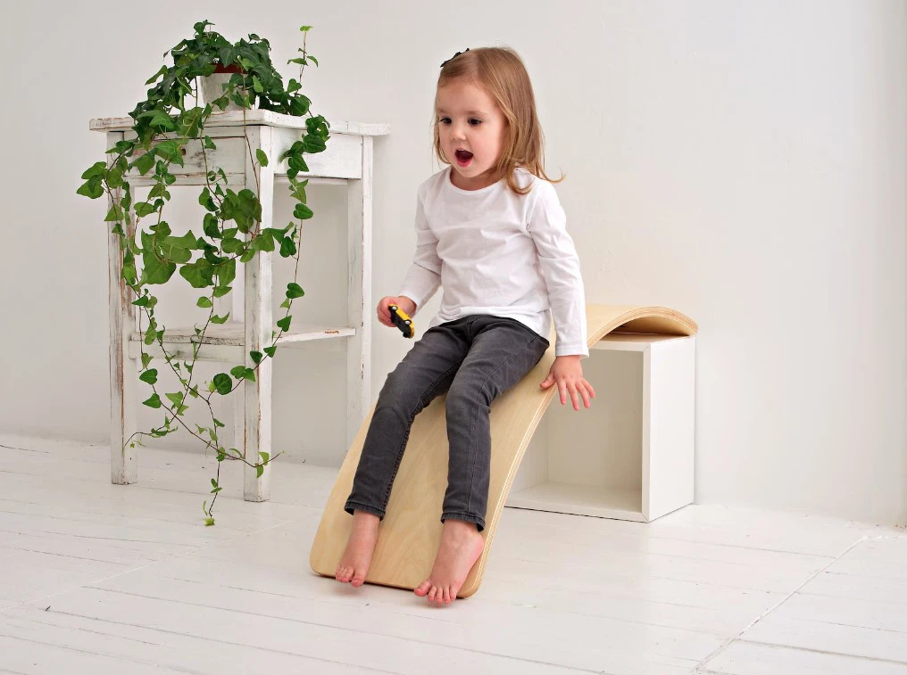 LM KIDS Montessori Kids Wooden Balance Board Multifunction Surfing Fitness Training Wobble Board For Kids Baby Yoga Curvy Board