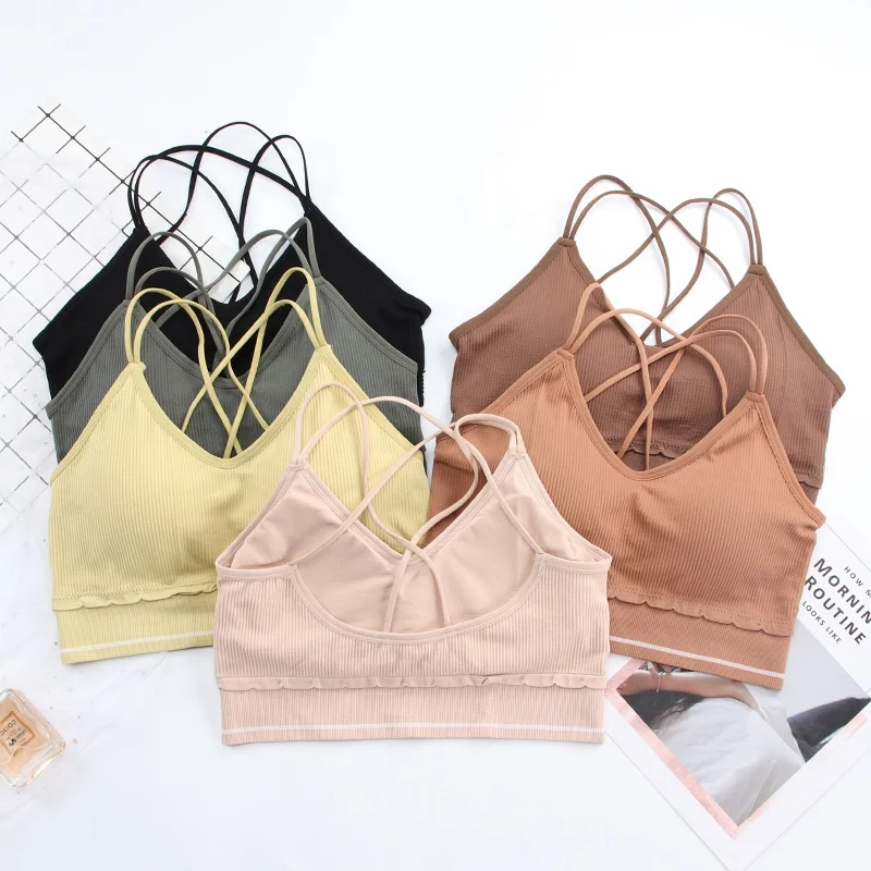 New Seamless Sexy Cross Strap Big U Beauty Back Wrap Chest Without Underwire Chest Pad With Comfortable young Girl Seamless Bra