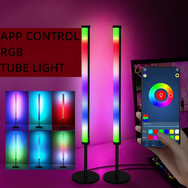 China Factory  Led Tube Light RGB Bar lamp with Round Stand for Game Music Voice Lamp Game TV Background