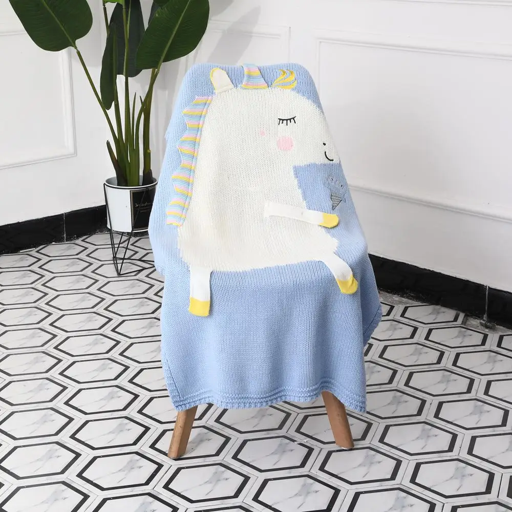 
Toddler Blanket Super Soft Knit Warm Multi Color Baby Blanket 