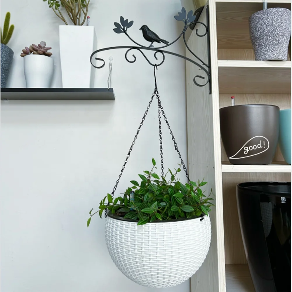 Оптовая продажа декоративные домашние балконные садовые горшки для растений цветов пластиковые подвесные корзины на открытом воздухе