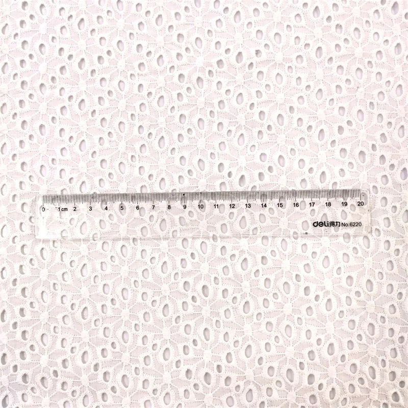 Popular Hot sale Undyed White 100% Cotton Fabric with Embroidery for Accessories
