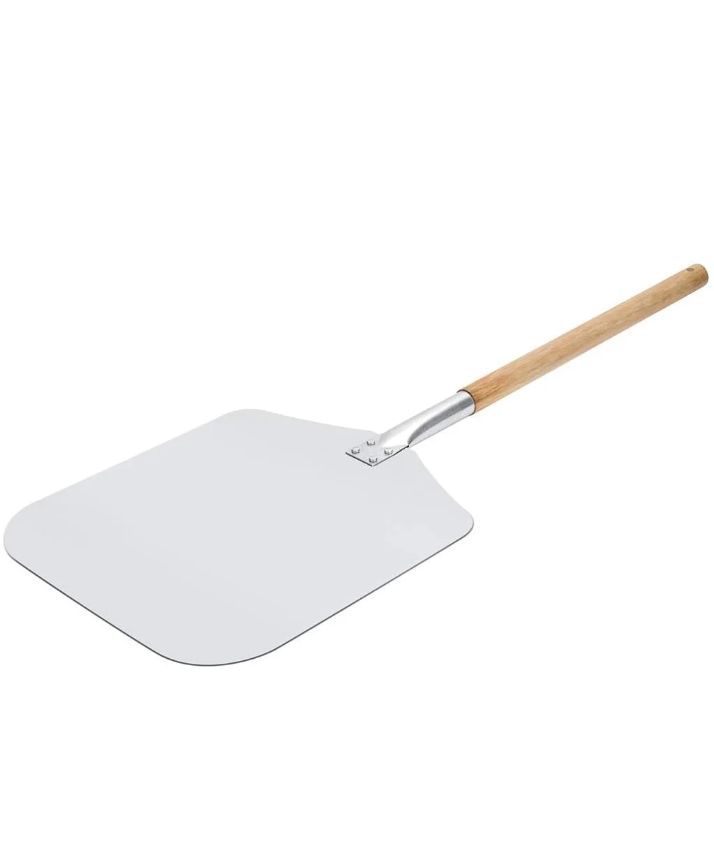 Aluminum Long Extendable Pizza Peel with Detachable Wood Handle for Easy Storage Pizza Paddle for Baking Homemade Pizza Bread