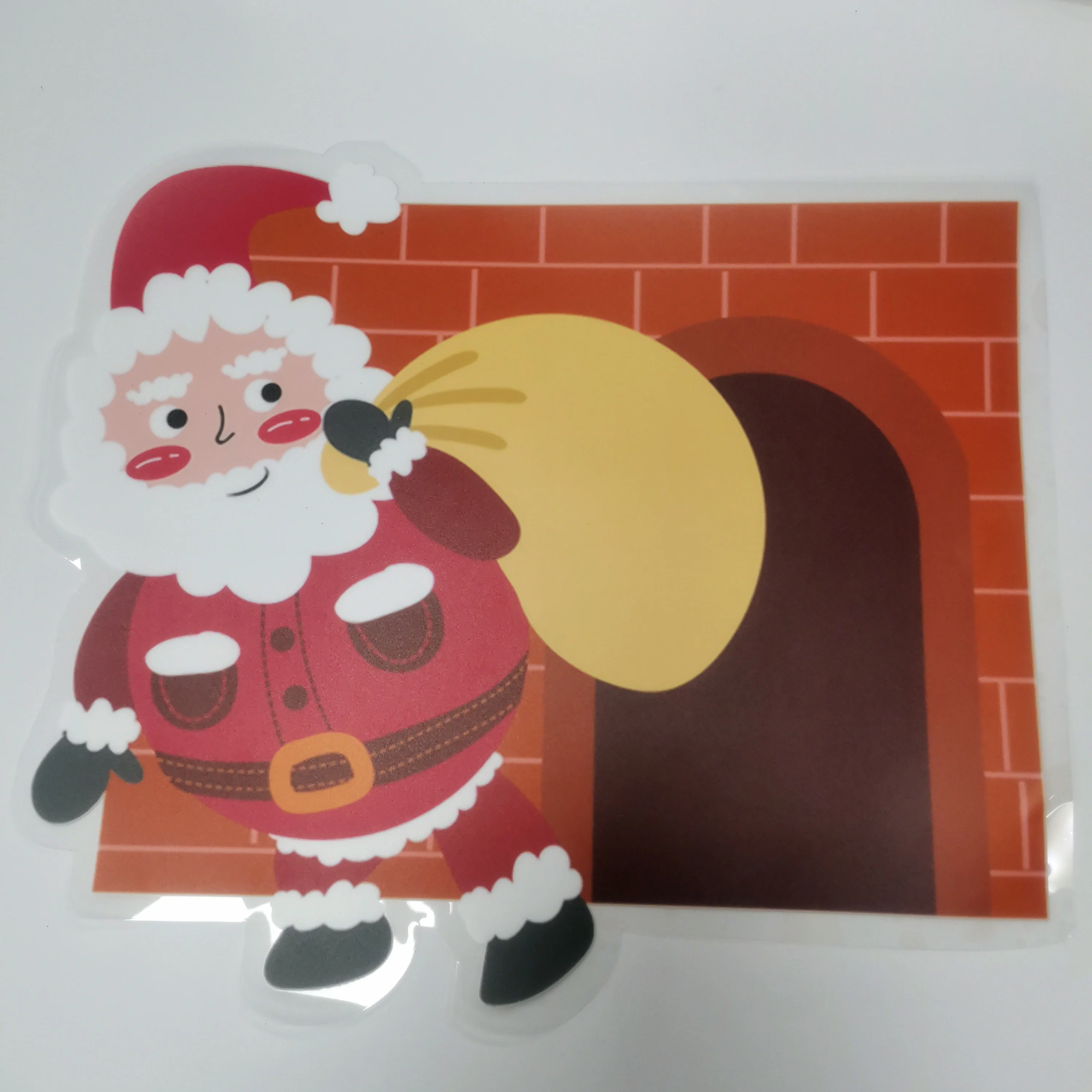 Custom Eco-friendly Merry Christmas Decorative Props Transparent Window Sticker For Indoor And Outdoor Window