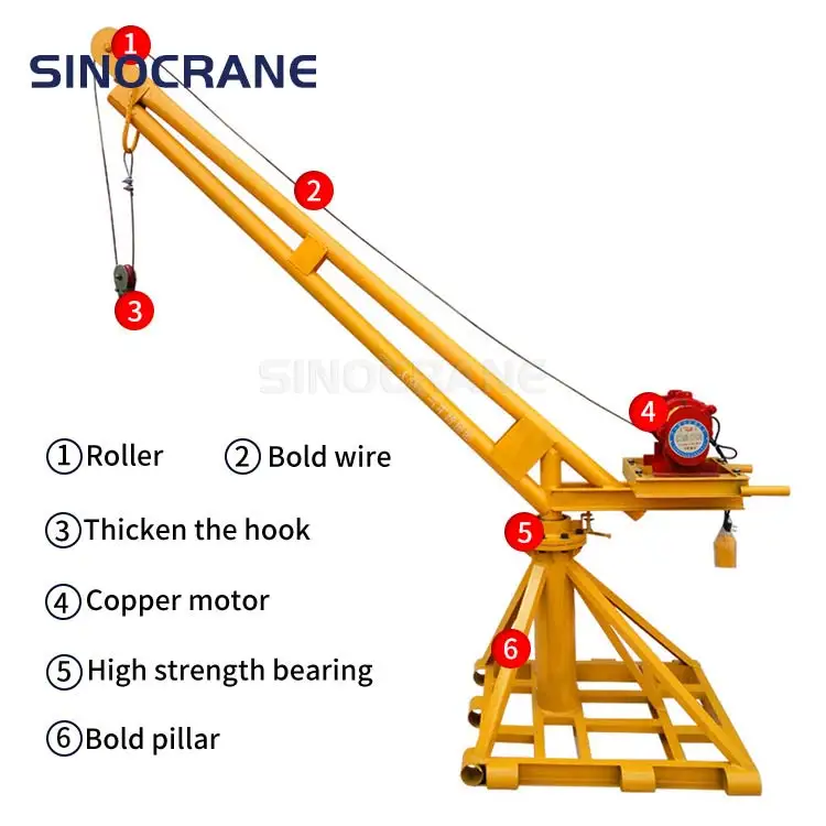 Portable Mini 360 Degree Rotate Arm Cranes 100KG 200KG 400KG 600KG Lifting Goods