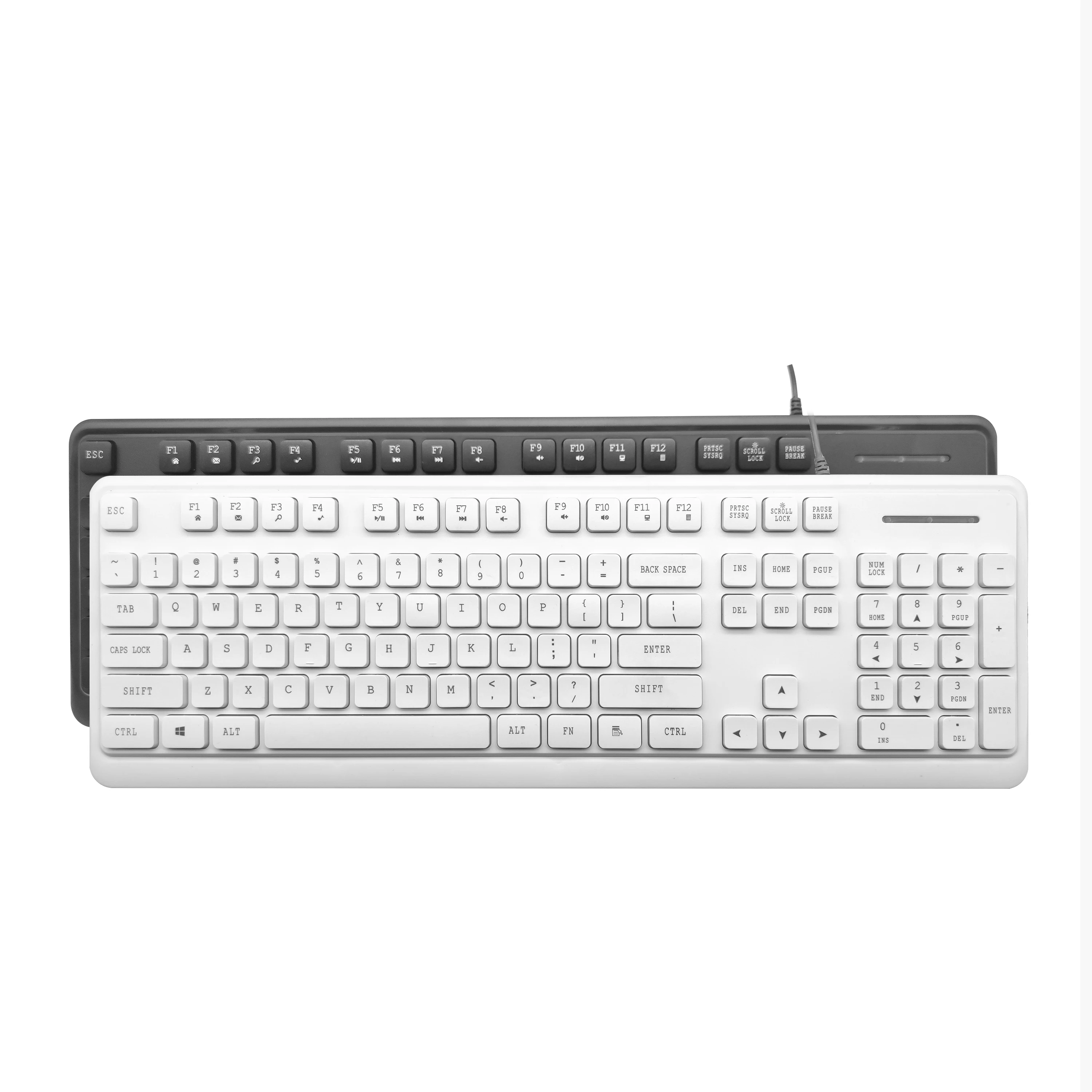 Ergonomic full size corded usb wired custom membrane switch russian keyboard