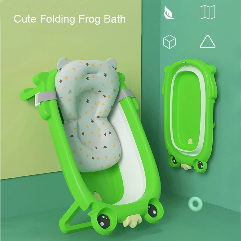 Colorful Save Space High Quality Foldable Babies Bathing Bathtub Set
