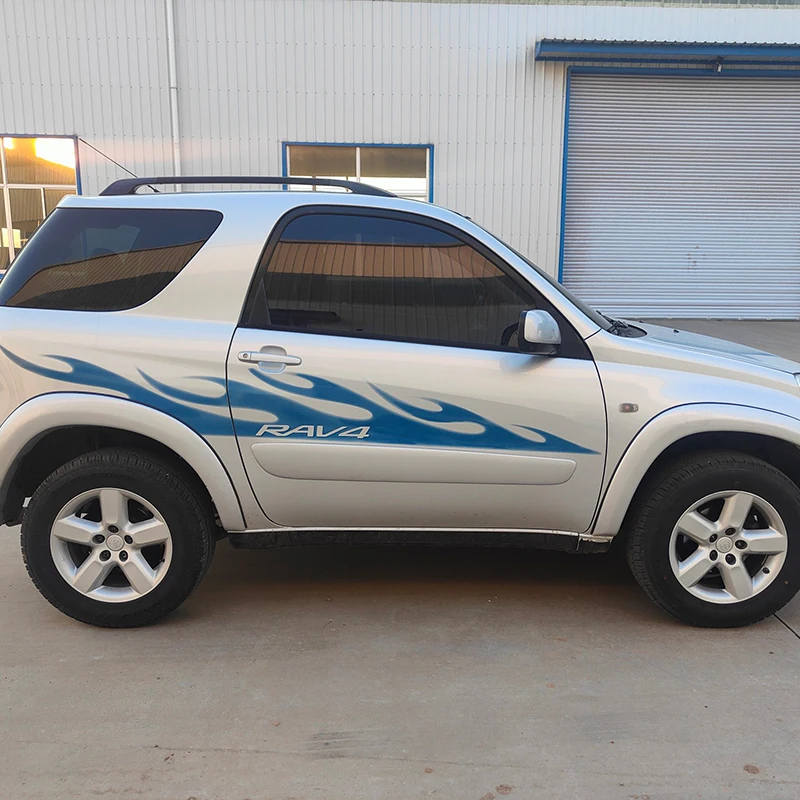 Car Both Side Skirt vinyl Wrap Racing Stripes 5 door blue decals car body sticker For Toyota RAV4 2005