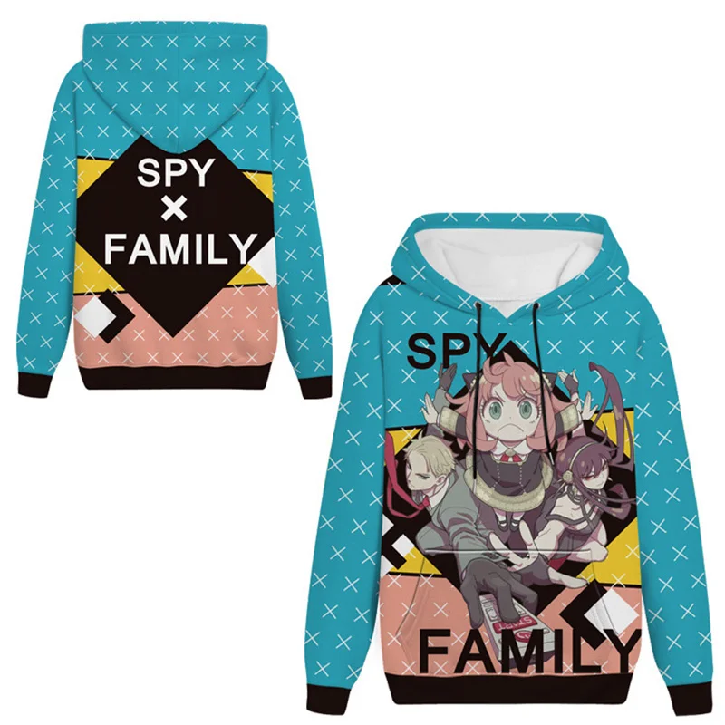Digital printing heavy air layer polyester hoodie fish 3d sweatshirt custom anime hoodie spy family