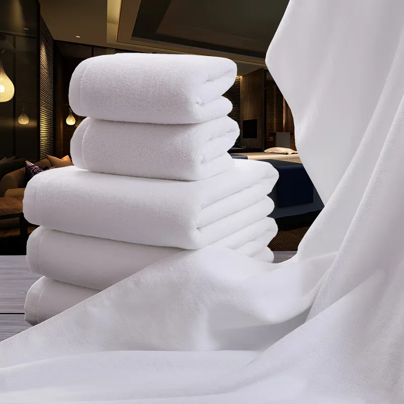 High quality soft comfortable hotel bath towels 100% cotton bath towel hotel white color hotel bath towel set