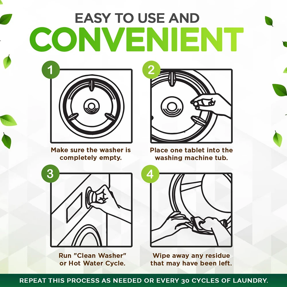 Очиститель стиральной машины для глубокой очистки с передней нагрузкой или машиной верхней