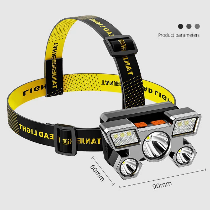 Best Led Head Lamp 90 Degree Pivotable Head Strong LED Headlamp Waterproof Rechargeable 9 LED Headlamp Flashlight 1800lumen