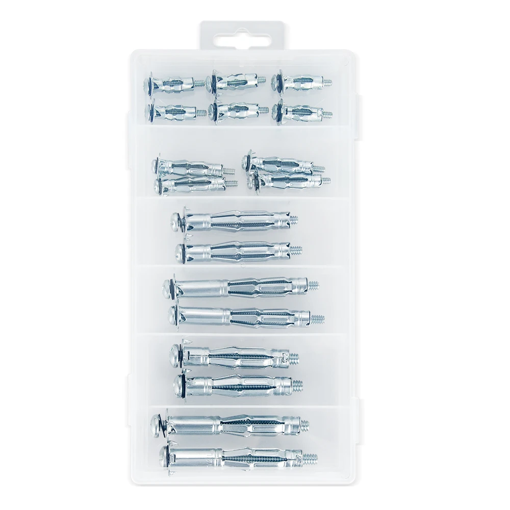 WK.HARDWARE 18pc Hollow Wall Anchor Asst Refractory Steel Expansion Screw Pipe for Gypsum Board Bolt Aircraft