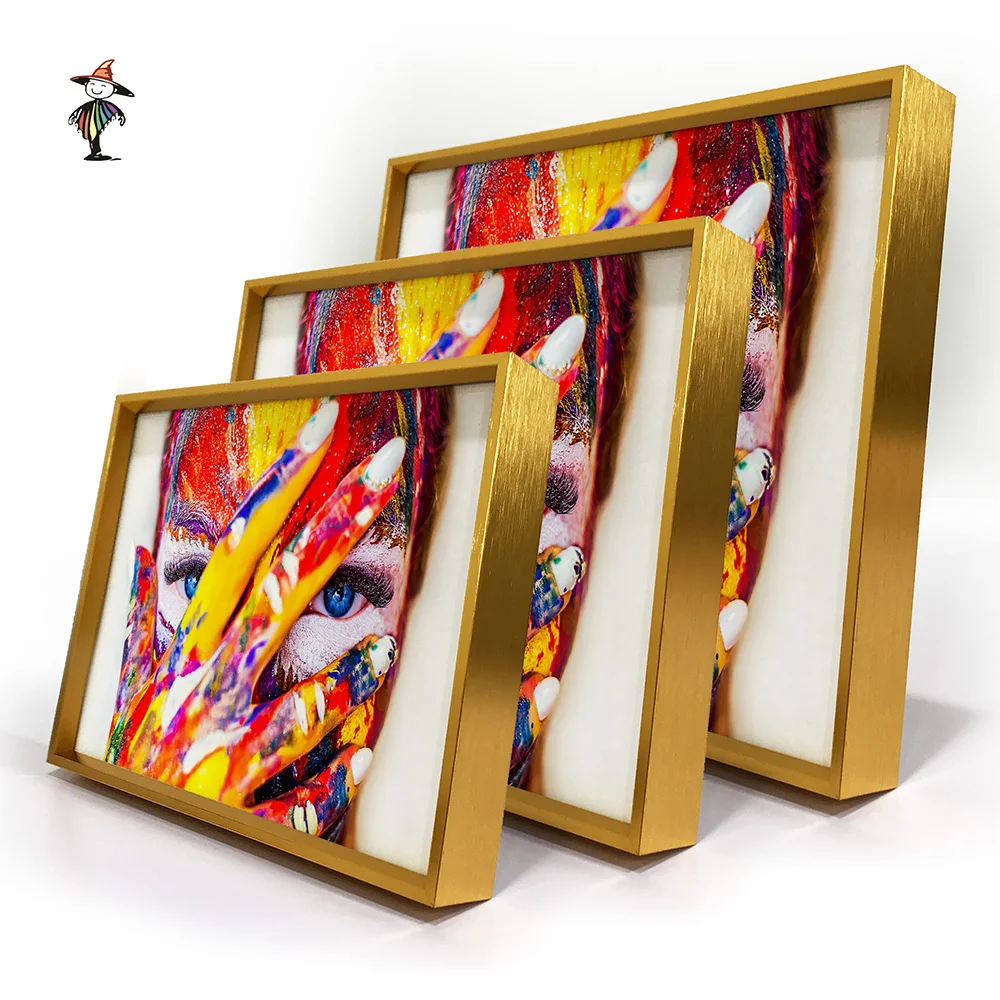 Factory Direct Sale Picture Display Frame Fashion Photo Block Golden Aluminium Alloy Photo Frame Picture Block
