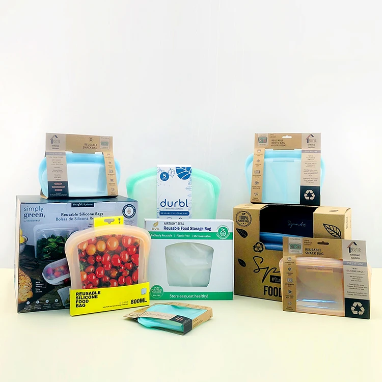 LFGB Multifarious Silicone Food Storage Bag Kitchen Platinum Food-Grade Silicone Reusable Bag