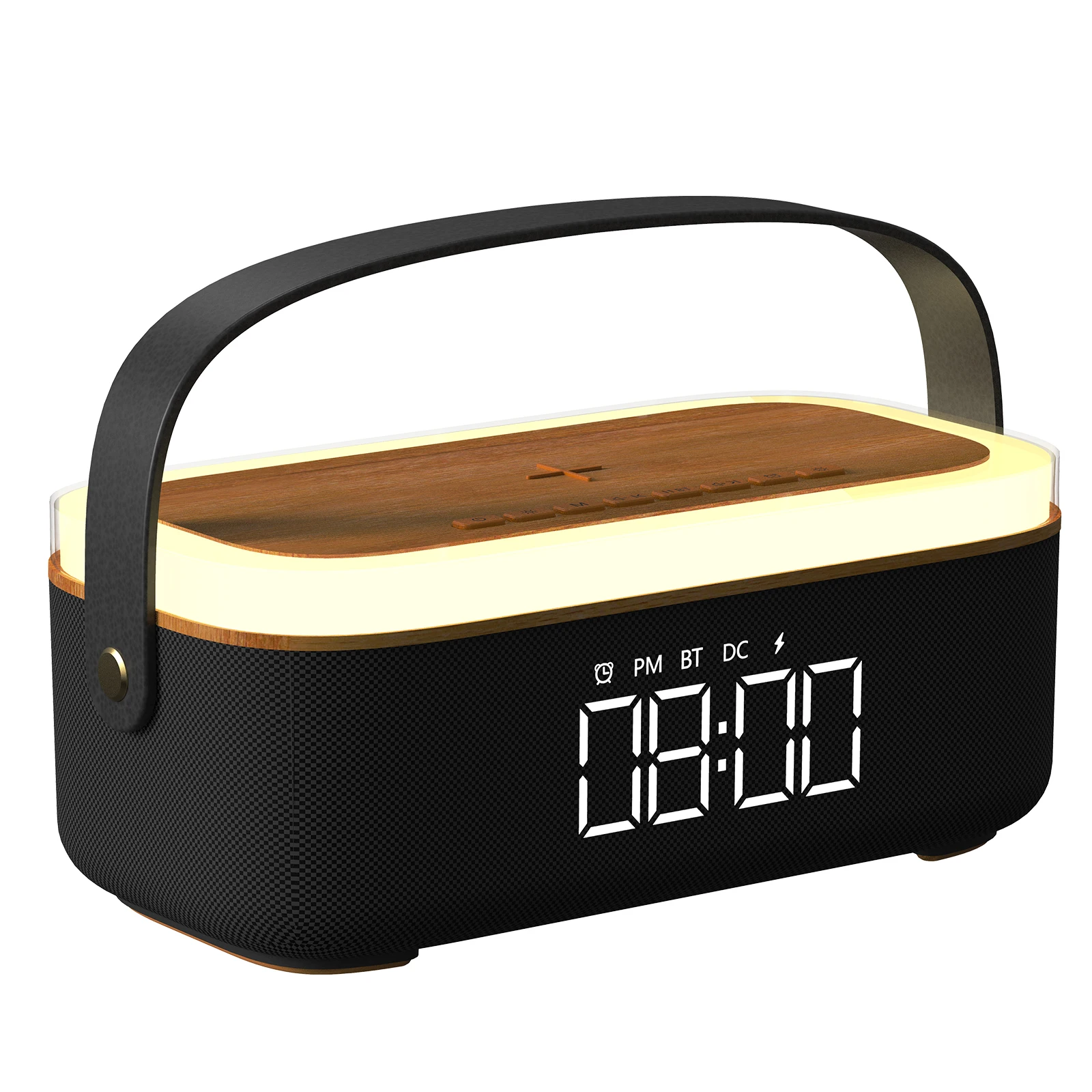 Gifts Smart Bluetooth Speaker Multifunction Speakers with Alarm Clock Wireless Phone Charging Music Ambient Lights for Bedroom