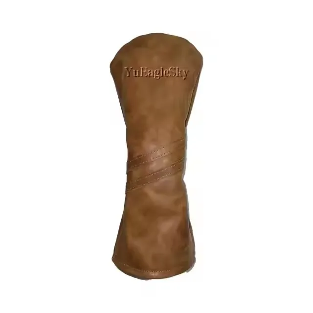 High Quality Top Trending OEM Factory Made Best Vintage Genuine Leather  Golf Driver Head Cover