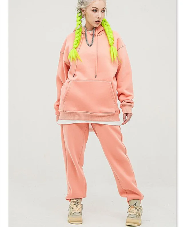 Осень-зима 2021, зимние однотонные флисовые и толстые повседневные толстовки унисекс с бархатной подкладкой