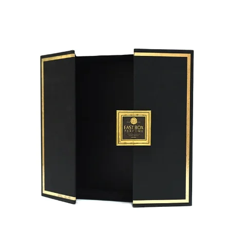 Eastbox Luxury High Quality Embossing Special Box Hard Cardboard Packaging Metallic Perfume Box With Insert