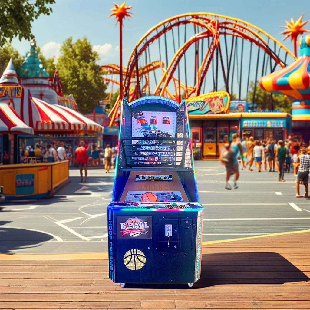 Arcade Game Street Basketball Game Machine Coin Operated Metal Shooting Basketball Machine