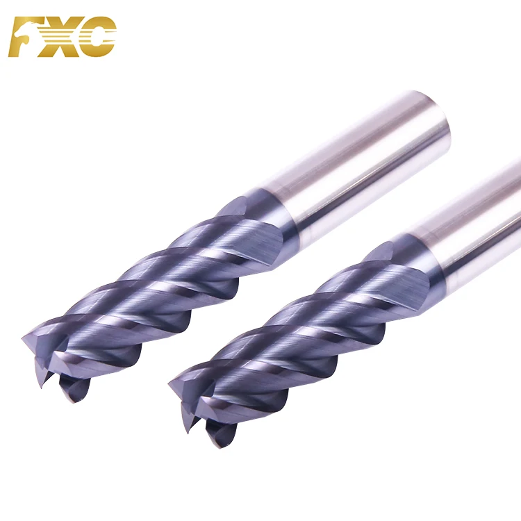 Cnc Cutting Tool End Mill HRC60 Carbide End mill 4 flute Tin Coating for steel