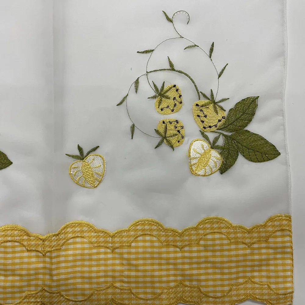 Fancy floral tulle lace embroidery curtains for windows valance cheap sheer embroidered curtain fabric