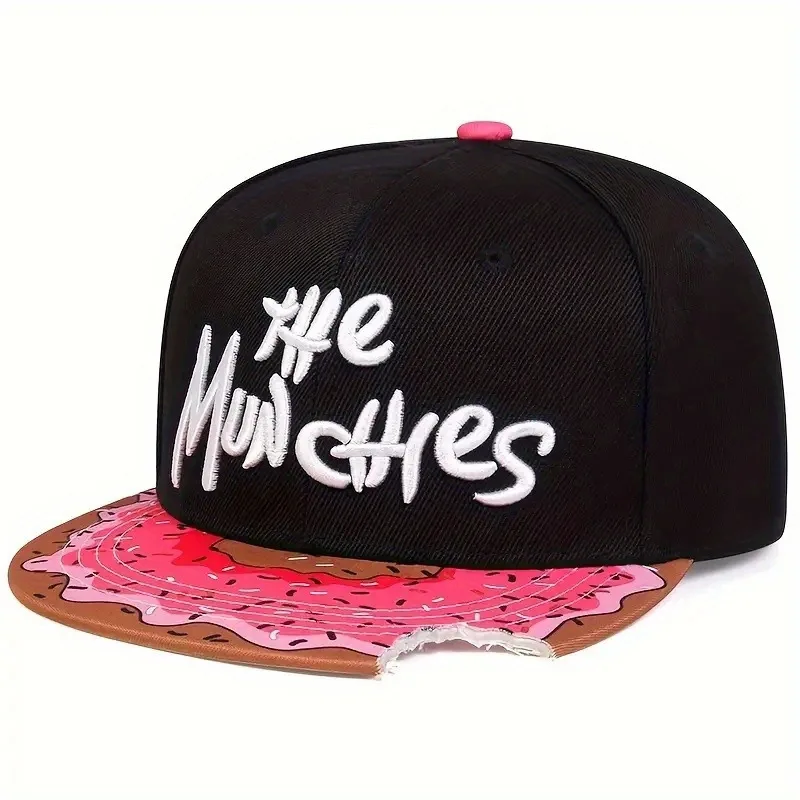 Wholesale 6 Panel Sports Baseball Caps Men Notched donut flat-top baseball cap Custom 3D Embroidery Logo Leopard Pattern Parties