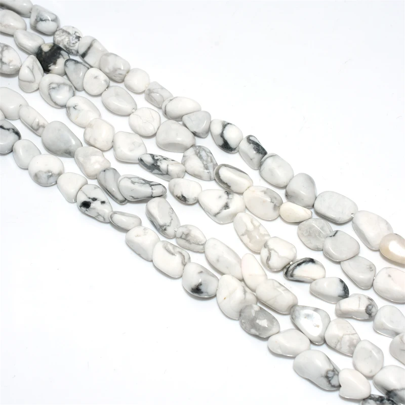Wholesale 6*8/8*10mm Natural Howlite Loose Gemstone Beads White Color for DIY Jewelry