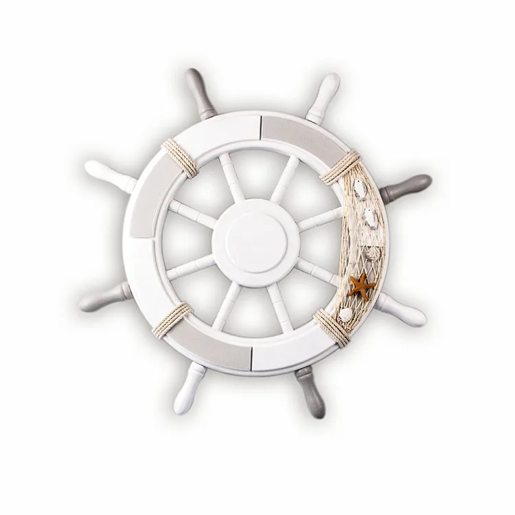 24.5-inch beach series Wall Decoration Wooden 2 color Nautical Ship Steering Wheel