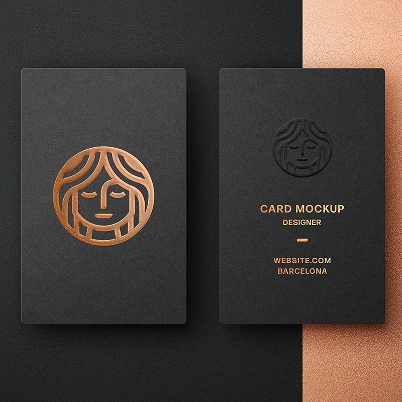 Luxury custom logo metallic foil logo business card/thank you card/postcard/wedding card