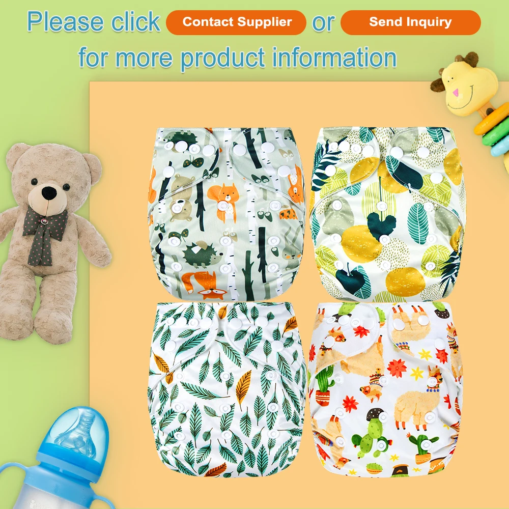 Cloth Diapers Washable Reusable Newborn Diaper Fitted for Baby Girls and Boys