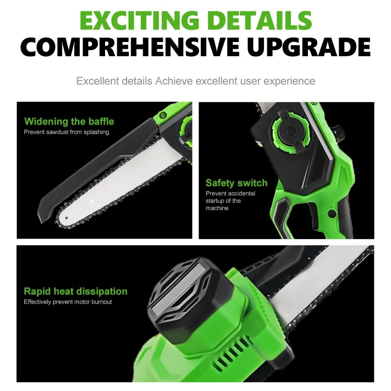 Electric Saw Cordless  8-inch Electric Chainsaw Hot Selling Mini Woodworking Battery Cordless Start Electric Chain Saw Machine