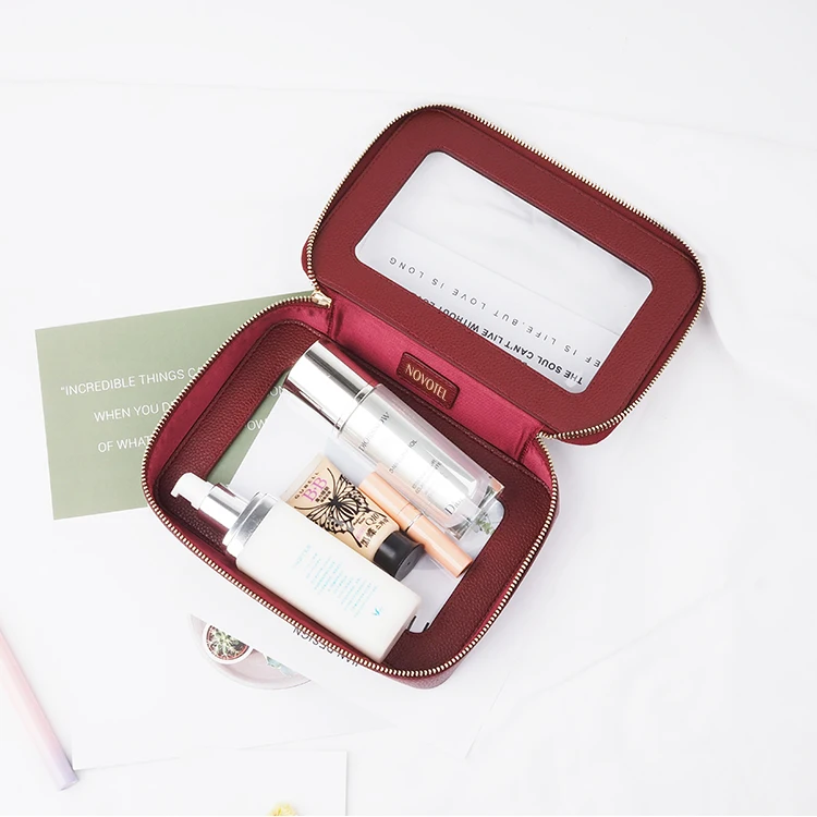 Travel Transparent Waterproof Beach Zipper Cosmetic Bag Pouch Clear PVC Leather Toiletry Bag