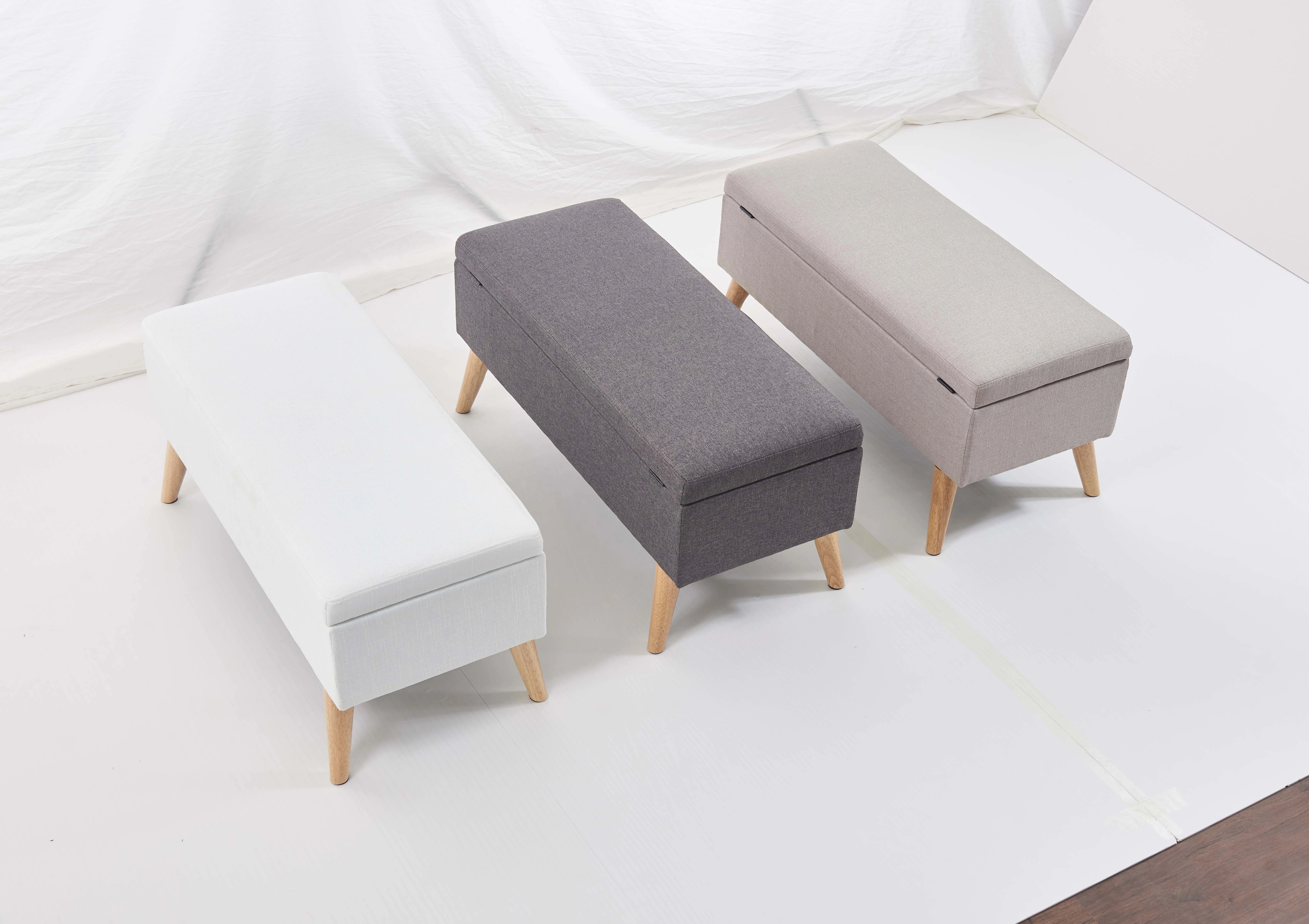 Factory Wholesale Living Room Bar Stool Chair Modern Bench Modern Fabric Storage Ottoman