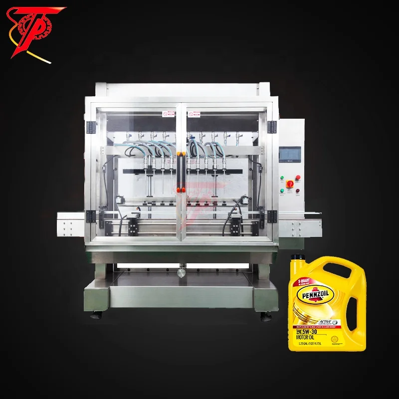10 Nozzles Automotive Straight Line High Speed Piston Type Overflow 1-5L Wine Liquid Bottled Water Filling Machine