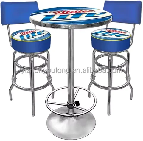 Cheap Price 360 Degree Rotating Bar Chair Assembled Modern Style Dining High Chair Bar Chair and Table Set