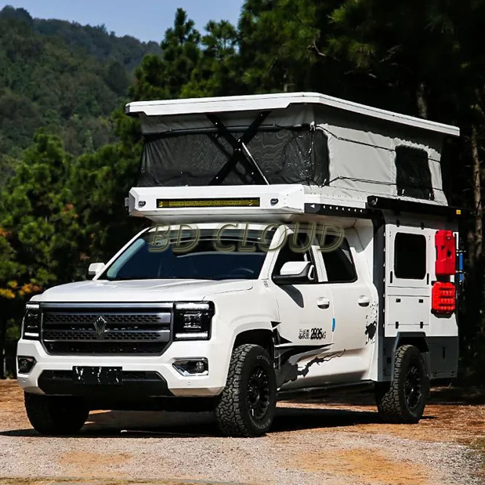BD Cloud 2024 Travel RV Galvanized Steel Profile with Pickup Slide Truck Camper Fiberglass Aluminium Foldable Slide Truck Camper