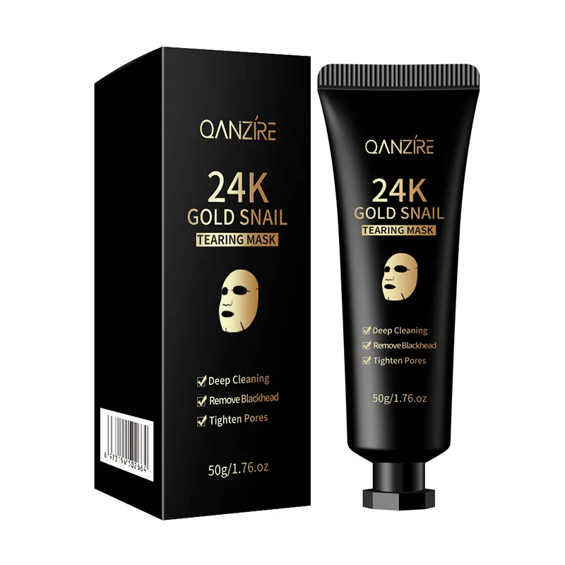 Double V Face Facial 24K Gold Foil Snail Tear Peel facial mask Peel Mask Deep Cleaning Smear facial