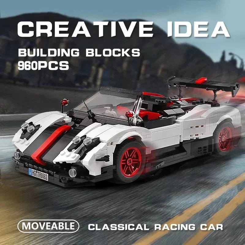 Mould King 13105 High-tech Series Sports Car Racing Technical Model Car Building Blocks For Birthday Gifts