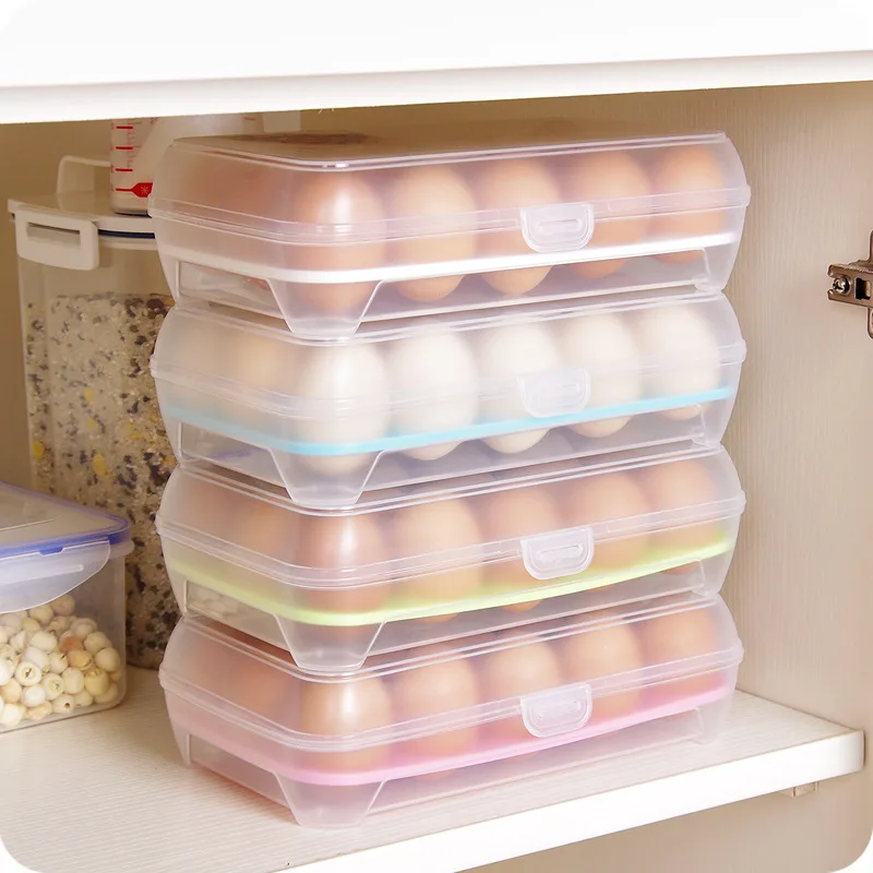 Eggs Storage Box 15 Grids Egg Portable Refrigerator Storage  Egg Holder