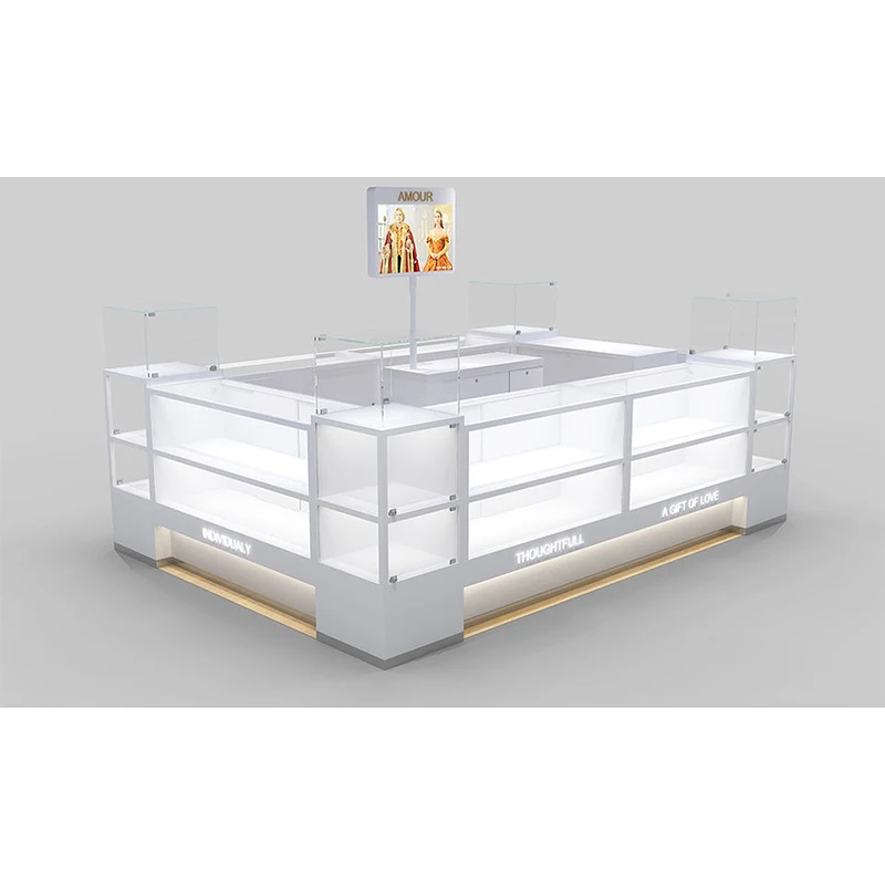 Modern Custom Shop Counter Design Shopping Mall Jewelry Display Cabinet Showcase For Jewelry Kiosk