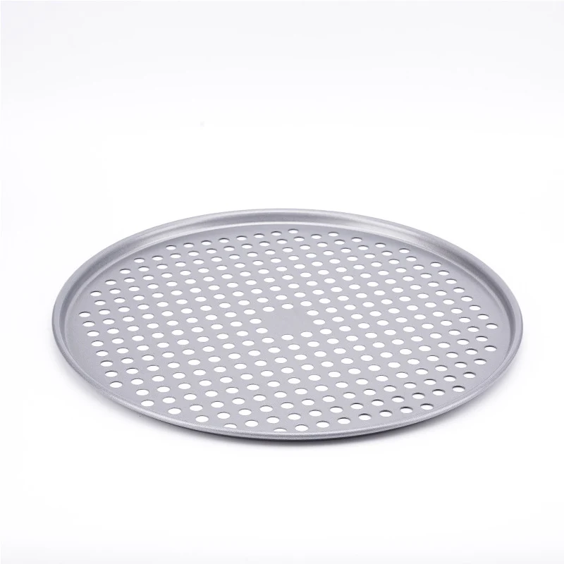 14.5 inch Carbon steel perforated pizza pan baking tray nonstick round pizza pan with holes