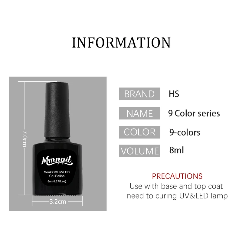 
FN Custom Logo Manicure Private Label 324 Colors Soak Off Uv Nail Gel Polish 