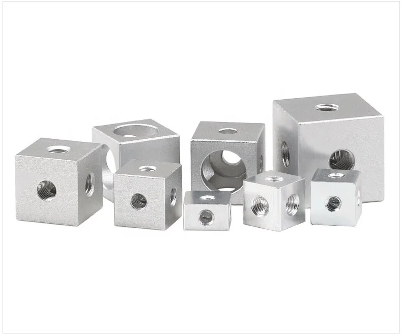 Aclidinium Cube For With Screws M3 M4 M5 M6 Slot Aluminum Extrusion Profile Cube Corner CNC Parts