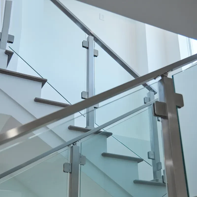 DF metal luxury balustrade designs led hospital handrail light laser aluminum cut iron railing  baluster hand rail for stair