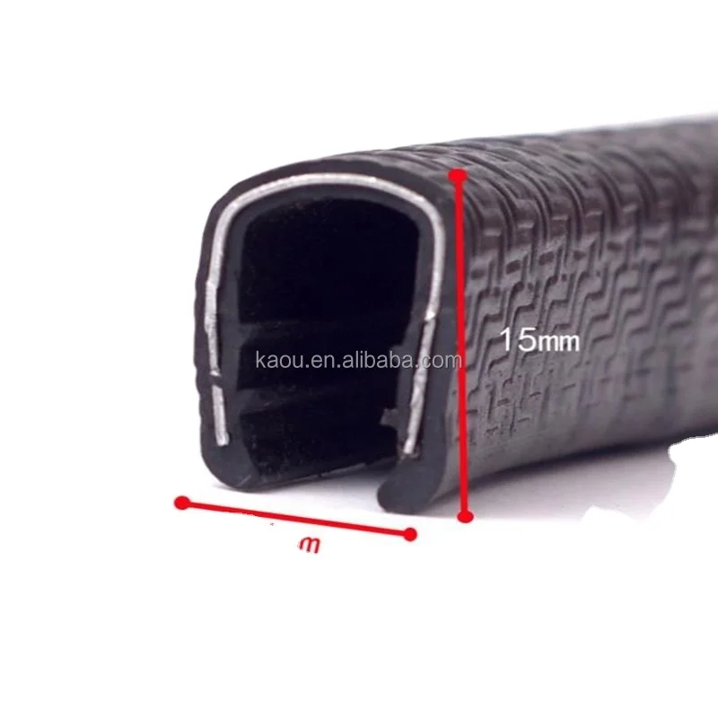 Auto PVC U shape trims flexible composite extruded rubber EPDM glass edge trim Sealing Rubber Strip
