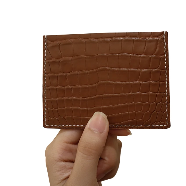 High-end Crocodile Skin Handmade Purse Envelope Shape Unisex Custom Luxury Fashion Designer Brand Leather Card Holders Wholesale