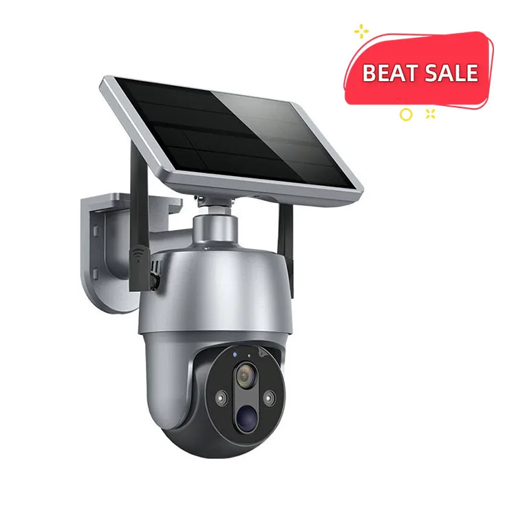 dual solar panels cctv ip solar power security cameras